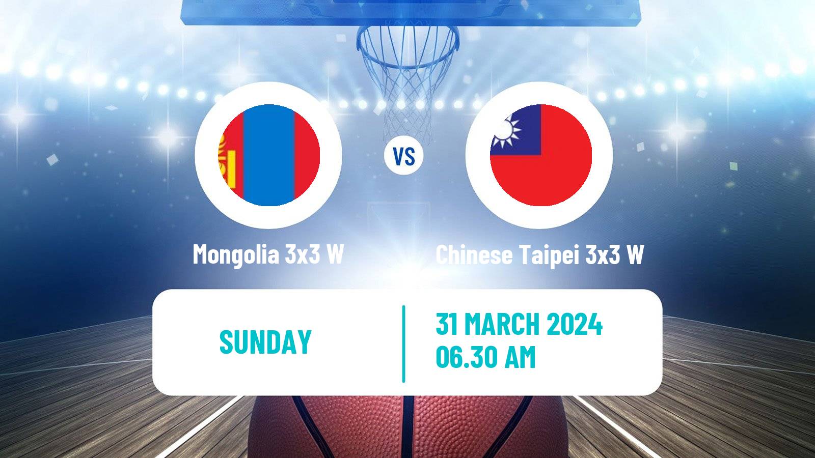 Basketball Asia Cup 3x3 Women Mongolia 3x3 W - Chinese Taipei 3x3 W