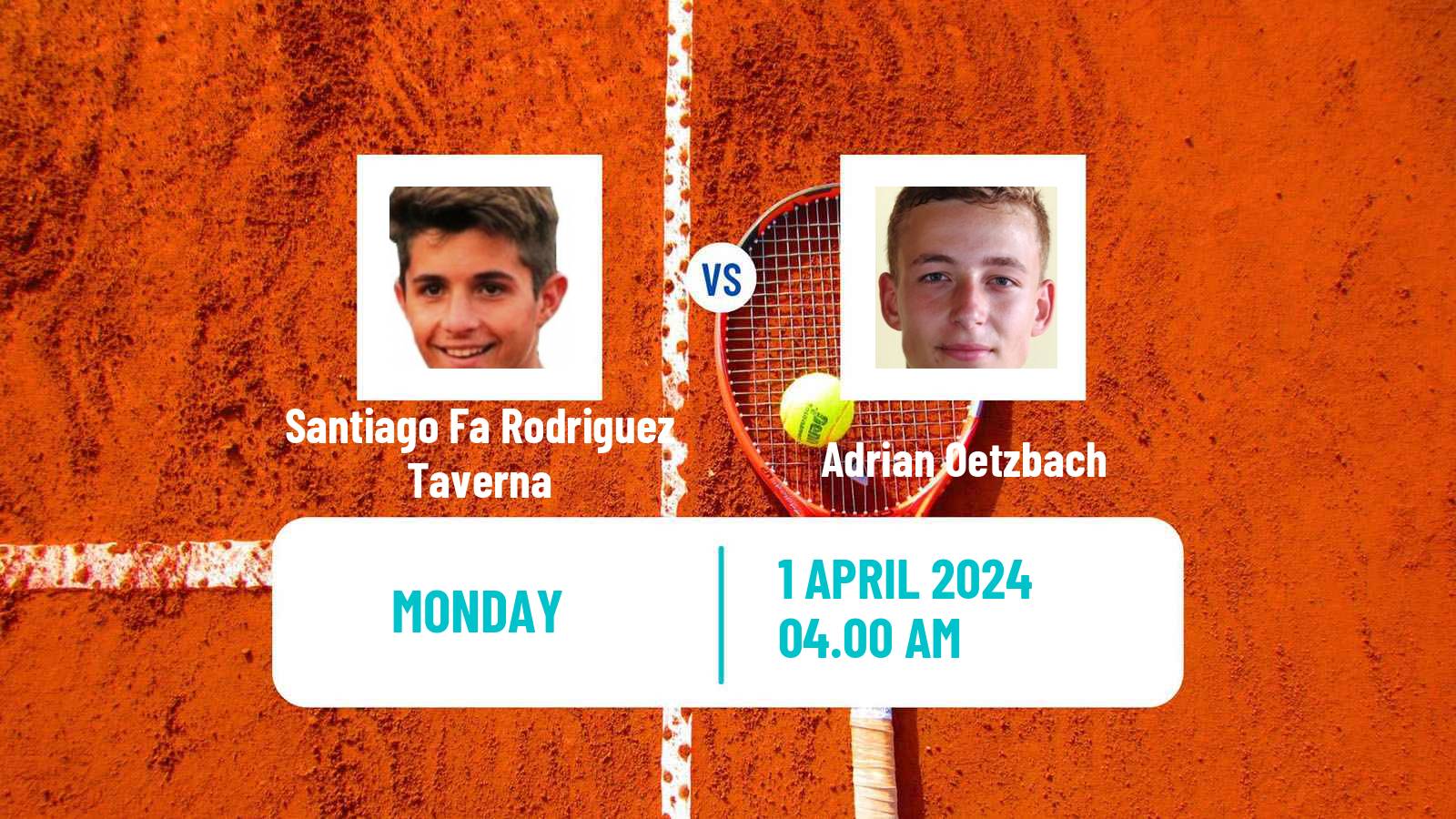 Tennis Barletta Challenger Men Santiago Fa Rodriguez Taverna - Adrian Oetzbach