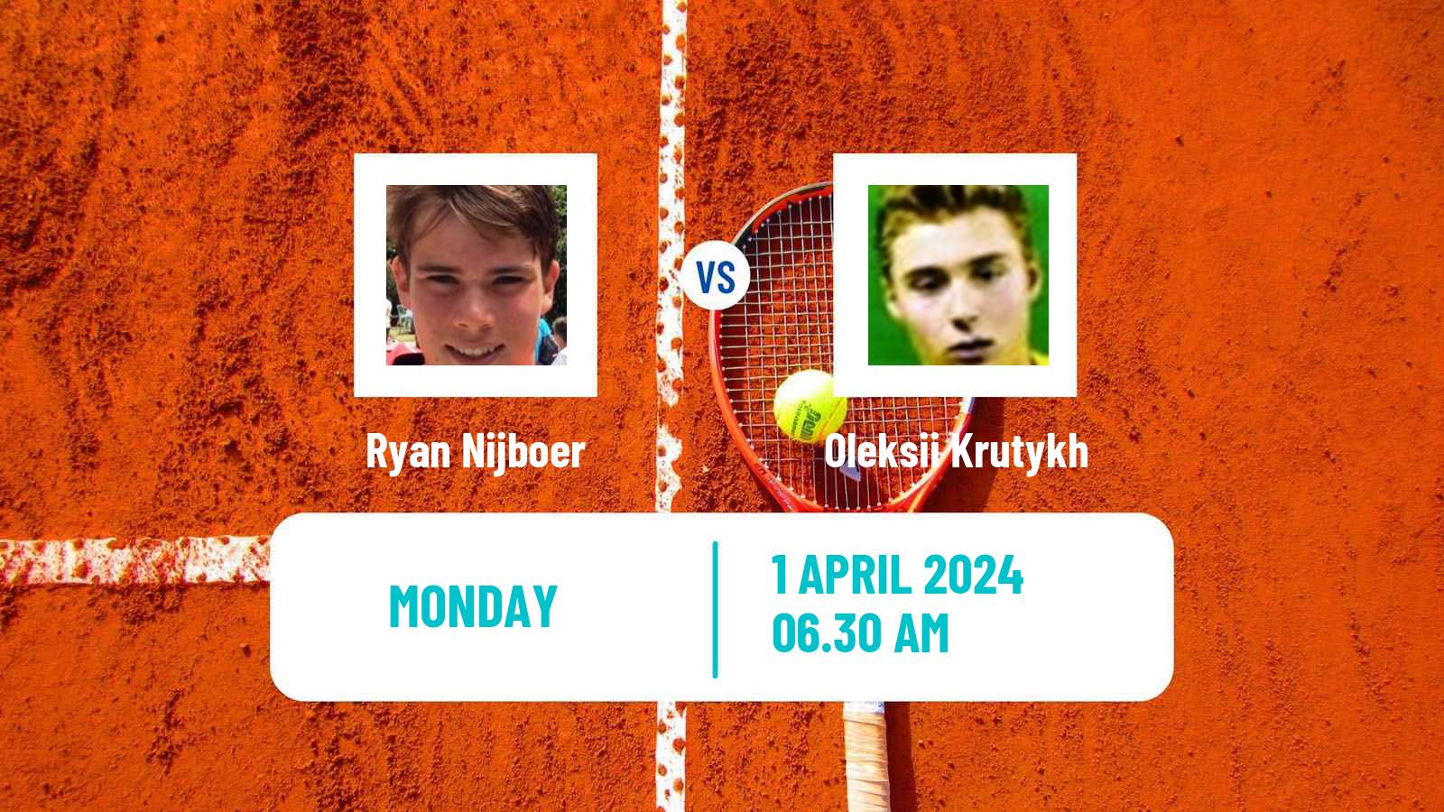 Tennis Barcelona Challenger Men Ryan Nijboer - Oleksii Krutykh