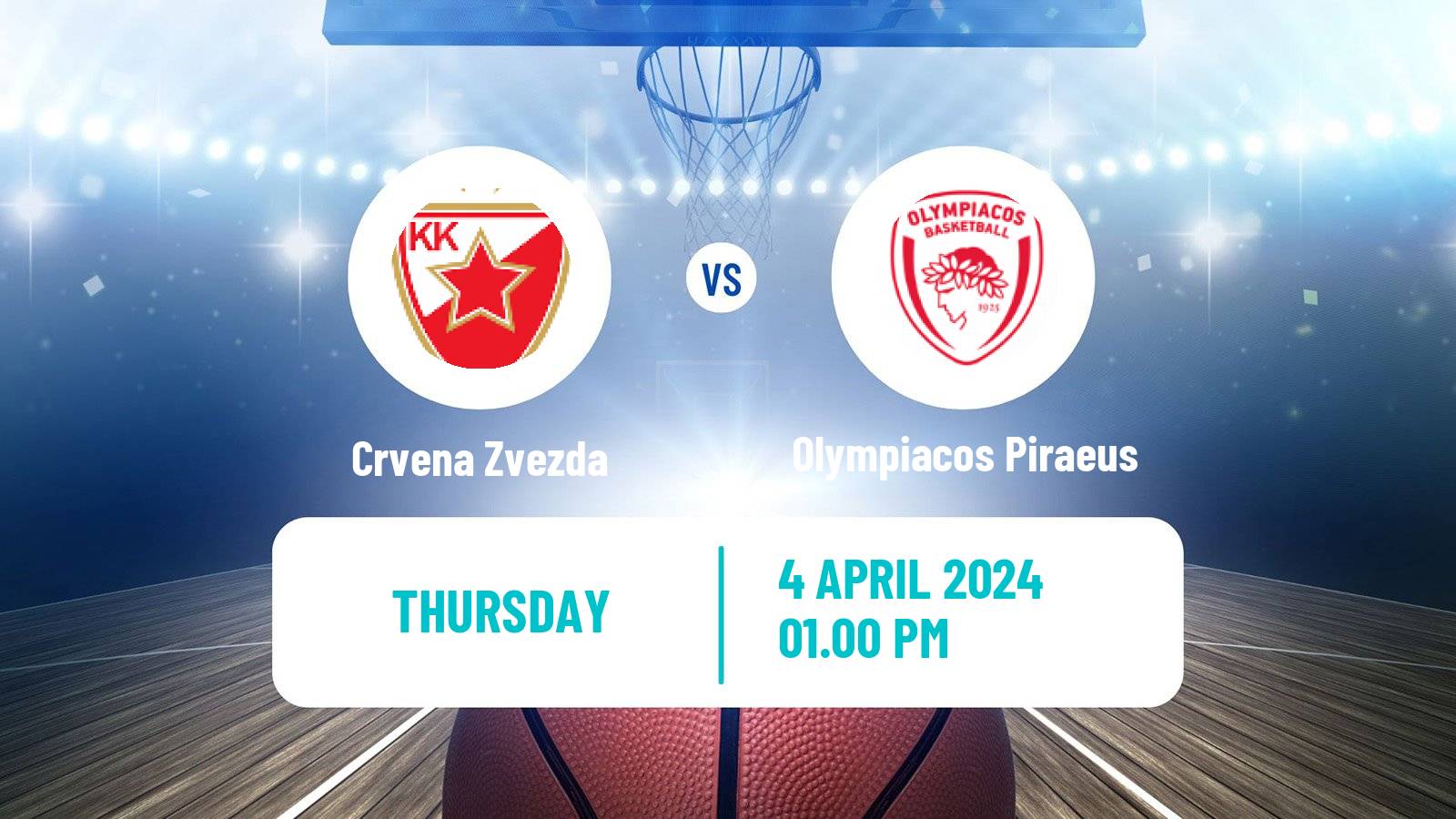 Basketball Euroleague Crvena Zvezda - Olympiacos Piraeus