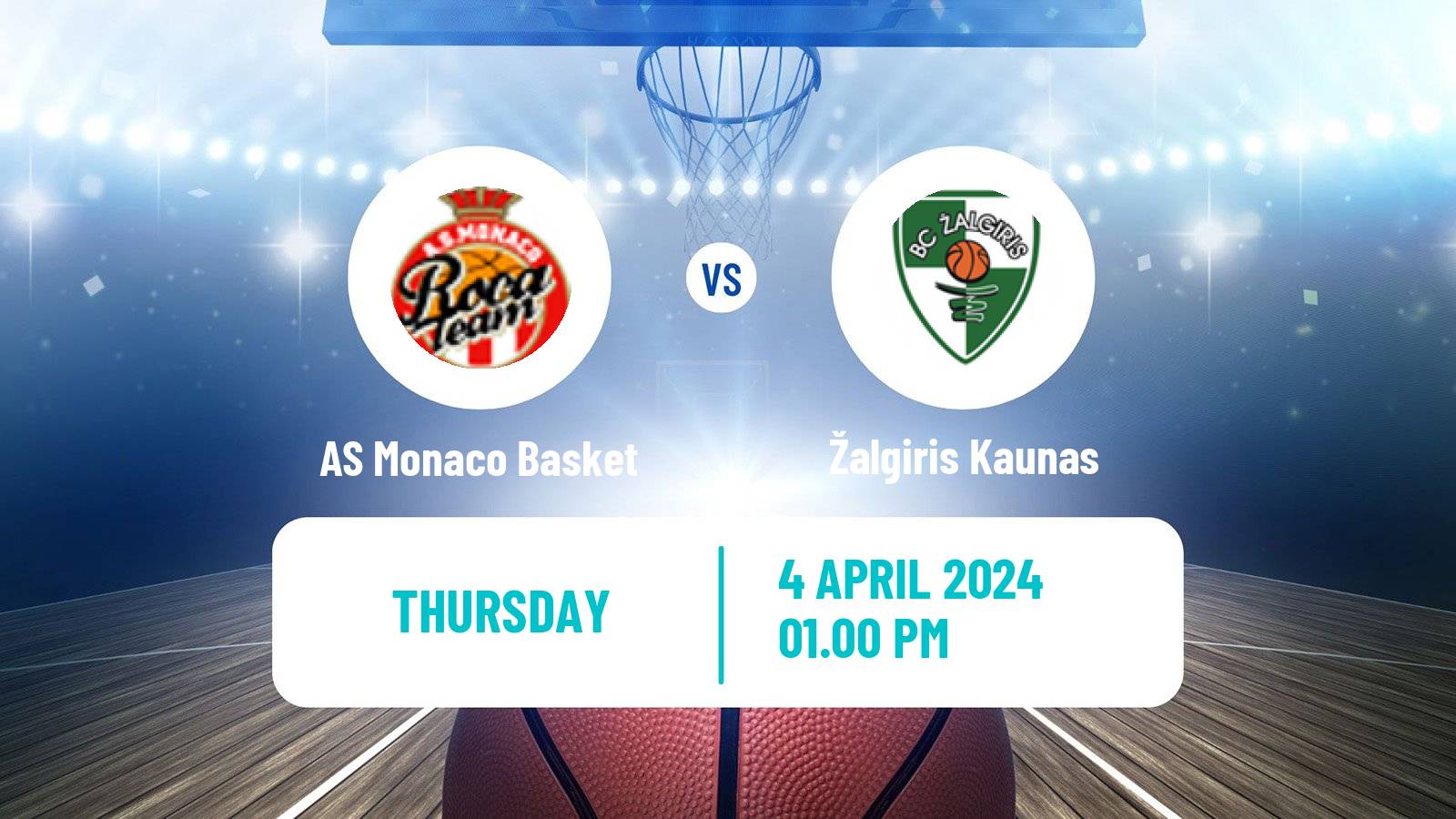 Basketball Euroleague AS Monaco Basket - Žalgiris Kaunas