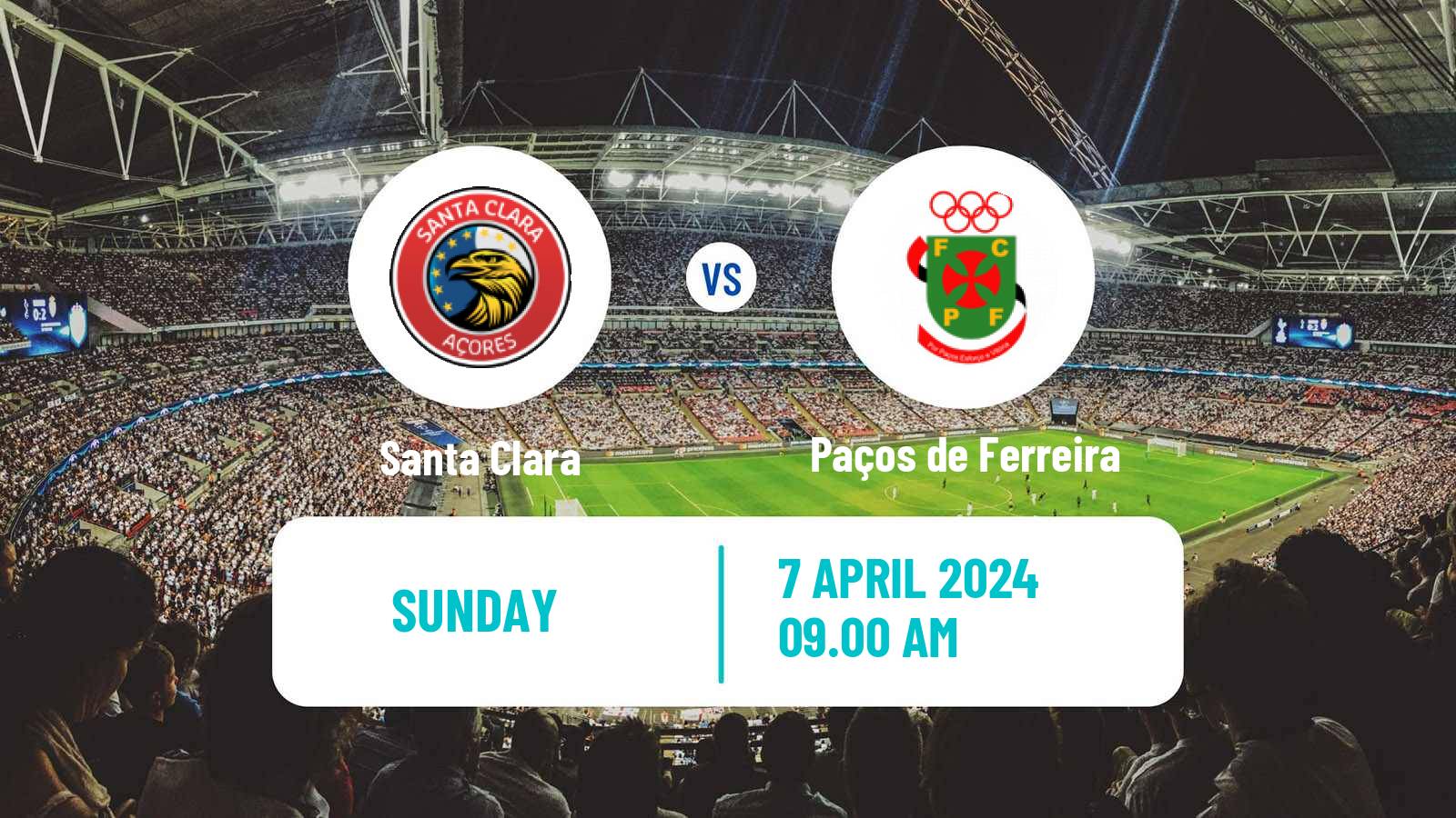 Soccer Portuguese Liga 2 Santa Clara - Paços de Ferreira
