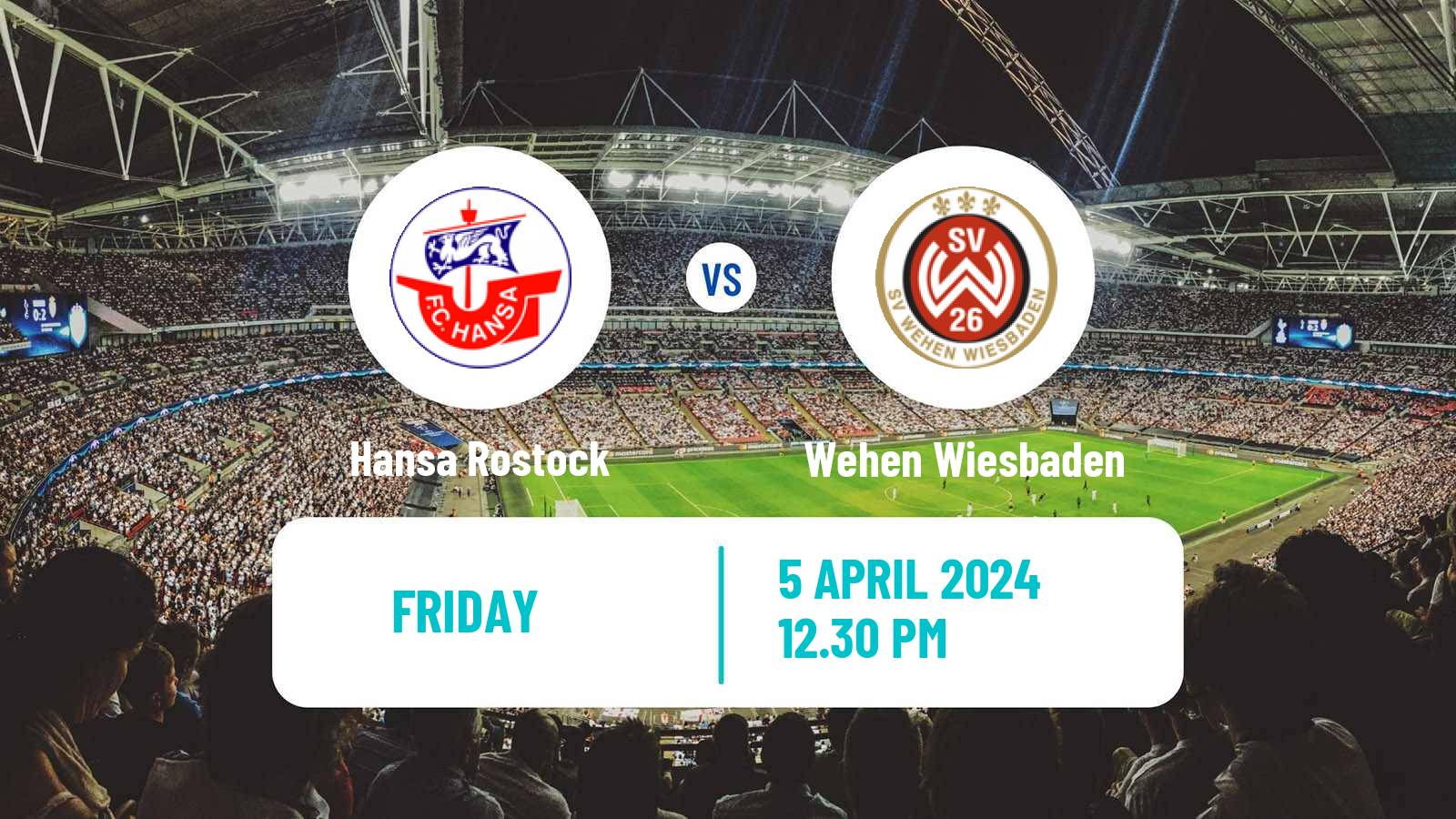 Soccer German 2 Bundesliga Hansa Rostock - Wehen Wiesbaden