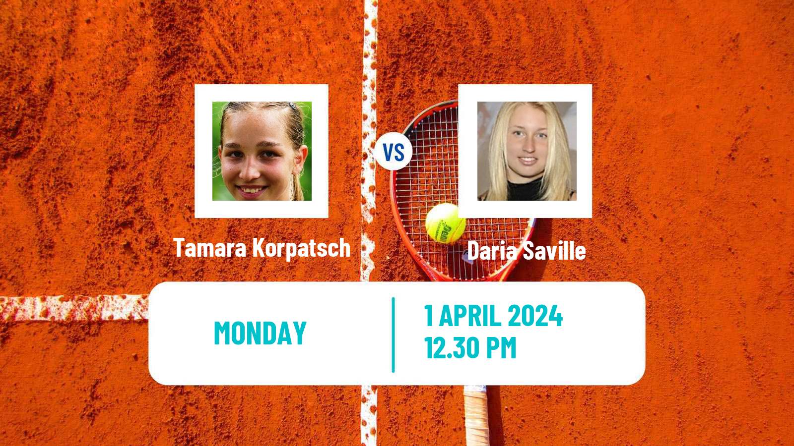 Tennis WTA Charleston Tamara Korpatsch - Daria Saville