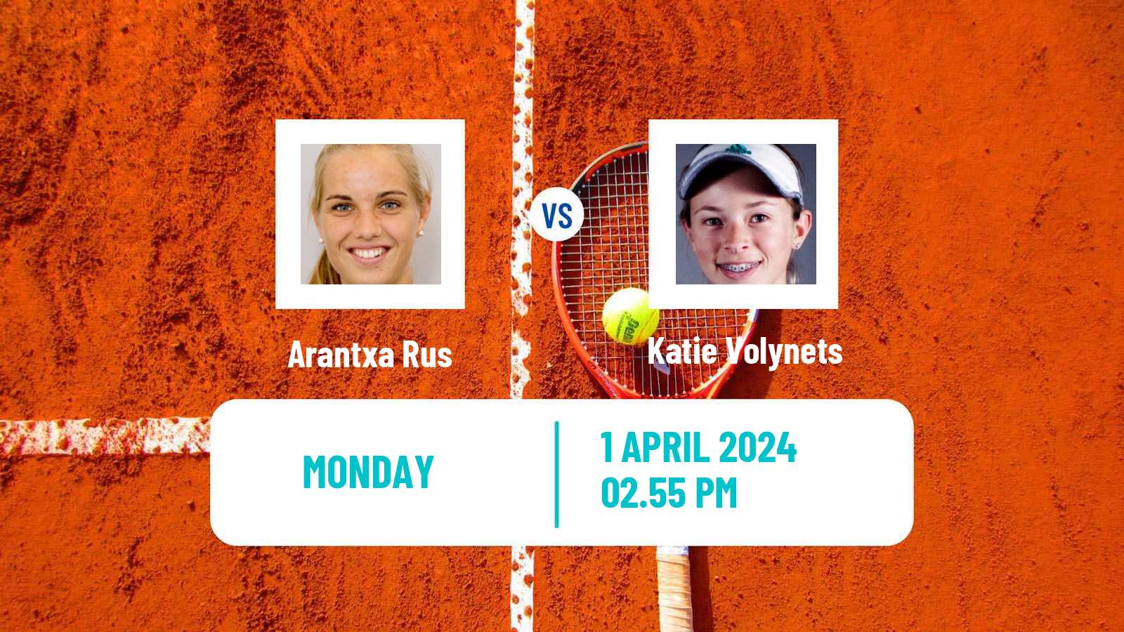 Tennis WTA Charleston Arantxa Rus - Katie Volynets