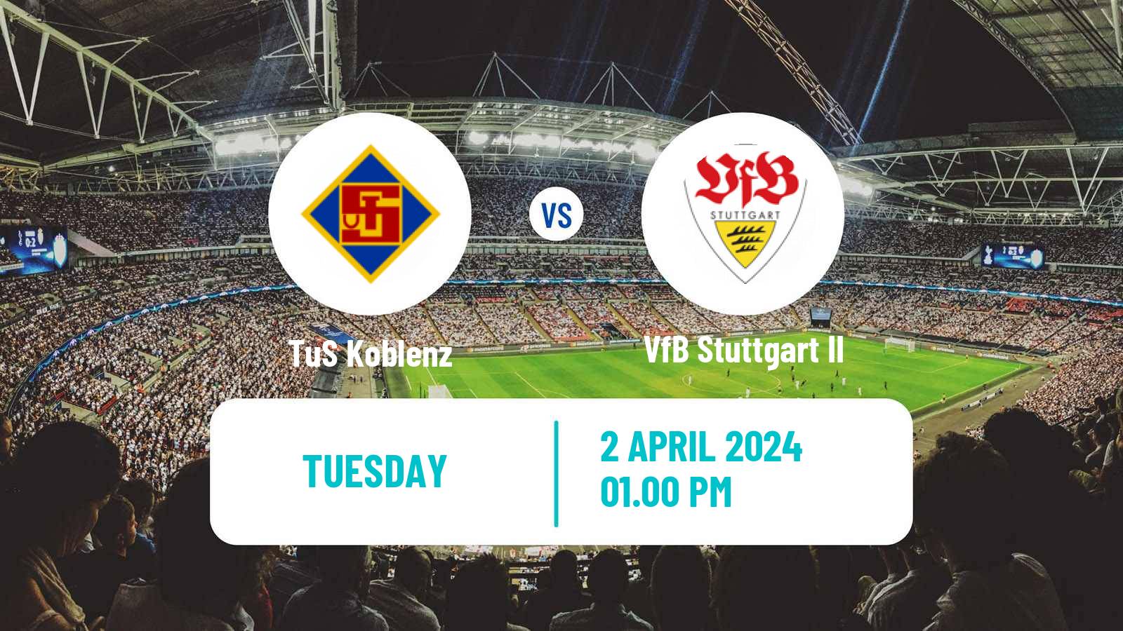 Soccer German Regionalliga Sudwest TuS Koblenz - VfB Stuttgart II