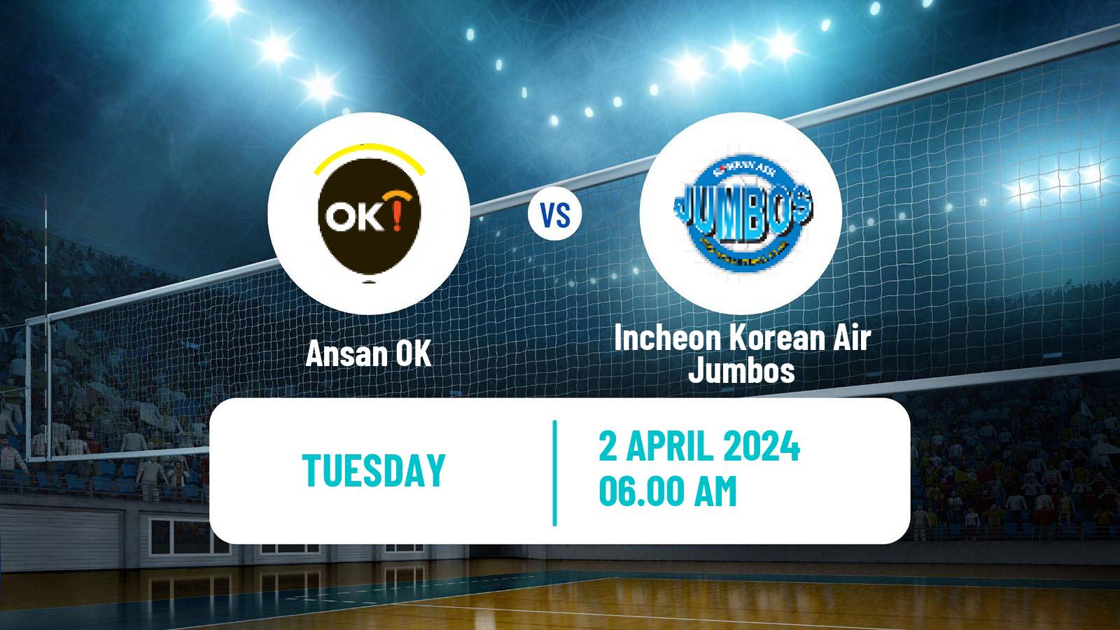 Volleyball South Korean V-League Ansan OK - Incheon Korean Air Jumbos