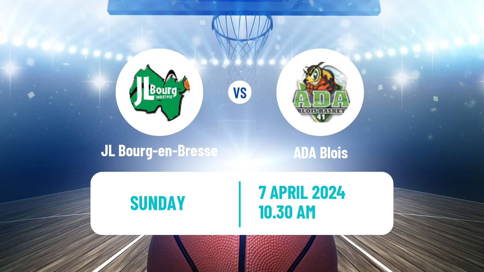 Basketball French LNB JL Bourg-en-Bresse - ADA Blois