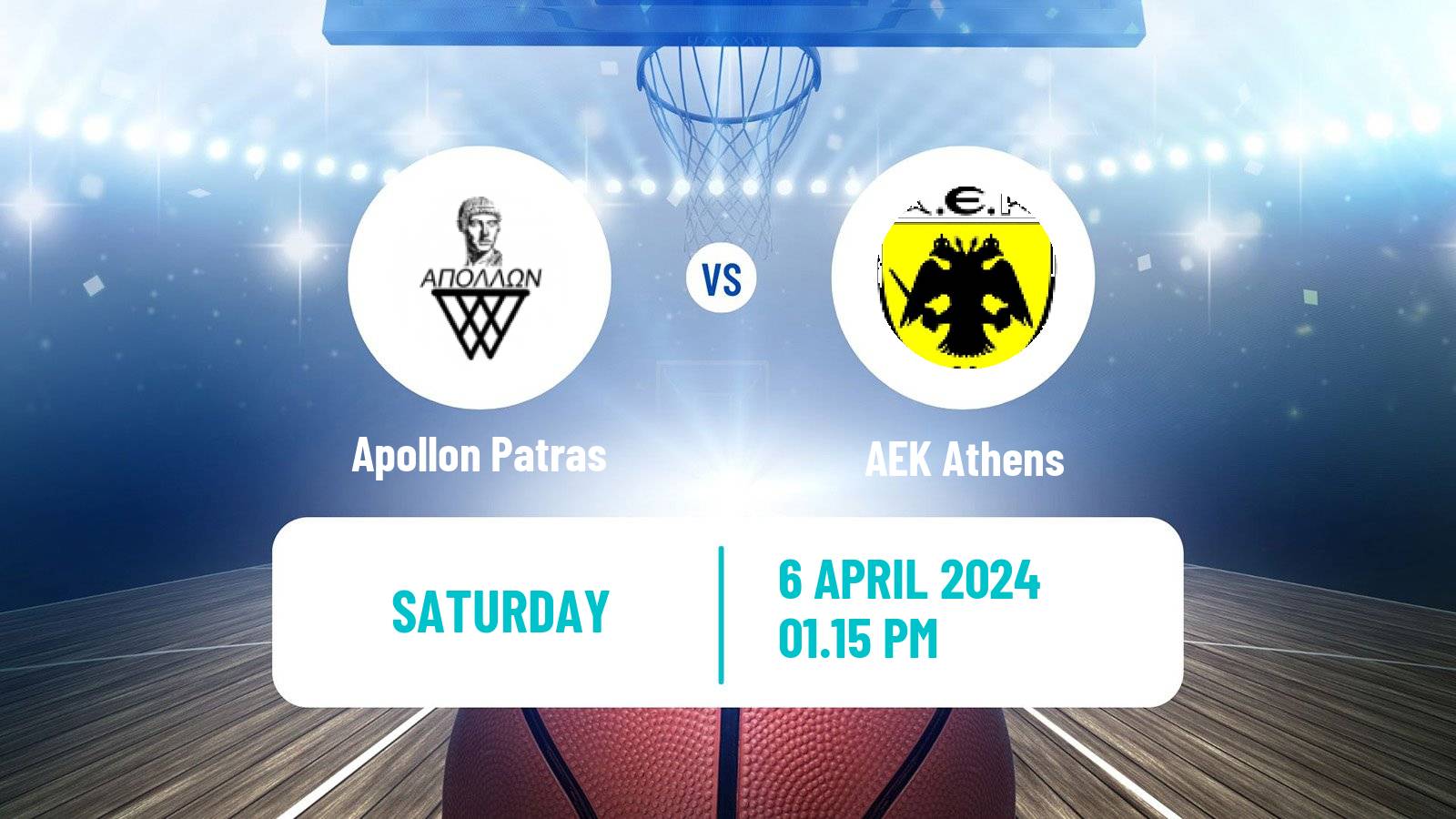 Basketball Greek Basket League A1 Apollon Patras - AEK Athens