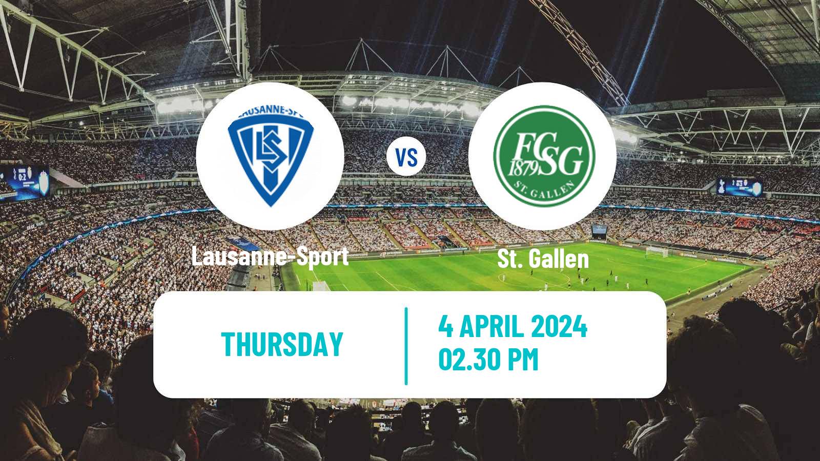 Soccer Swiss Super League Lausanne-Sport - St. Gallen