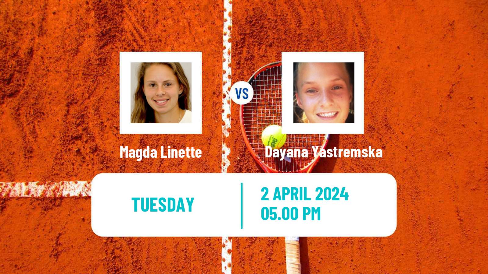 Tennis WTA Charleston Magda Linette - Dayana Yastremska