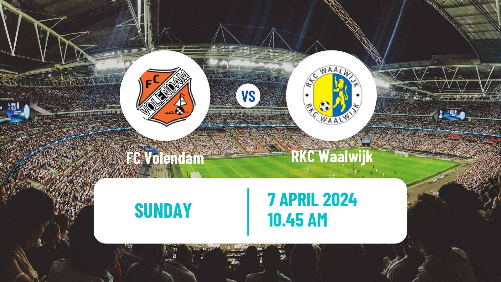 Soccer Dutch Eredivisie Volendam - Waalwijk