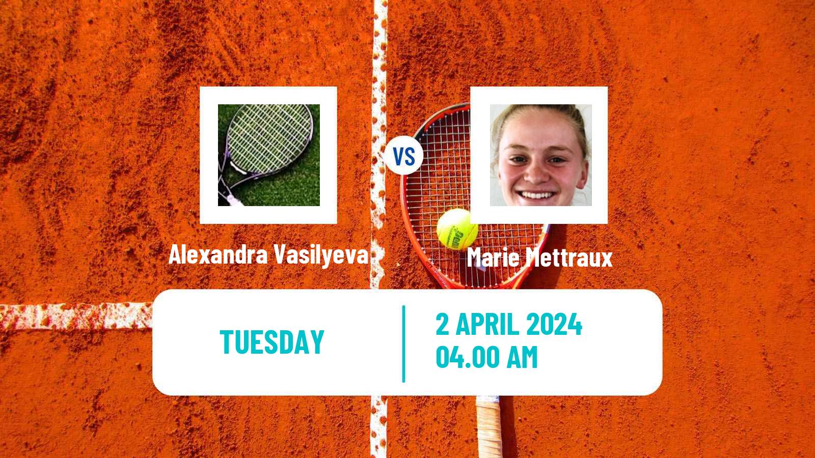 Tennis ITF W35 Bujumbura Women Alexandra Vasilyeva - Marie Mettraux