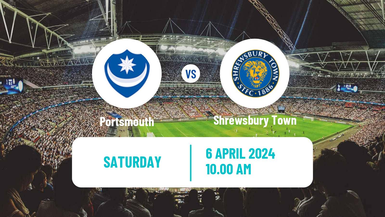 Soccer English League One Portsmouth - Shrewsbury Town