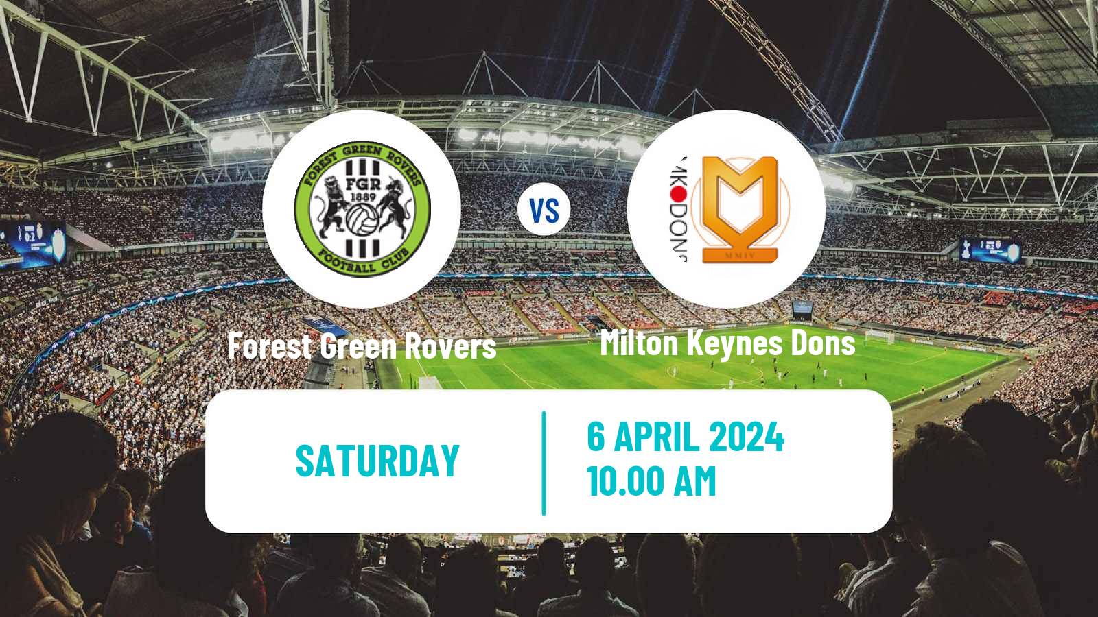 Soccer English League Two Forest Green Rovers - Milton Keynes Dons