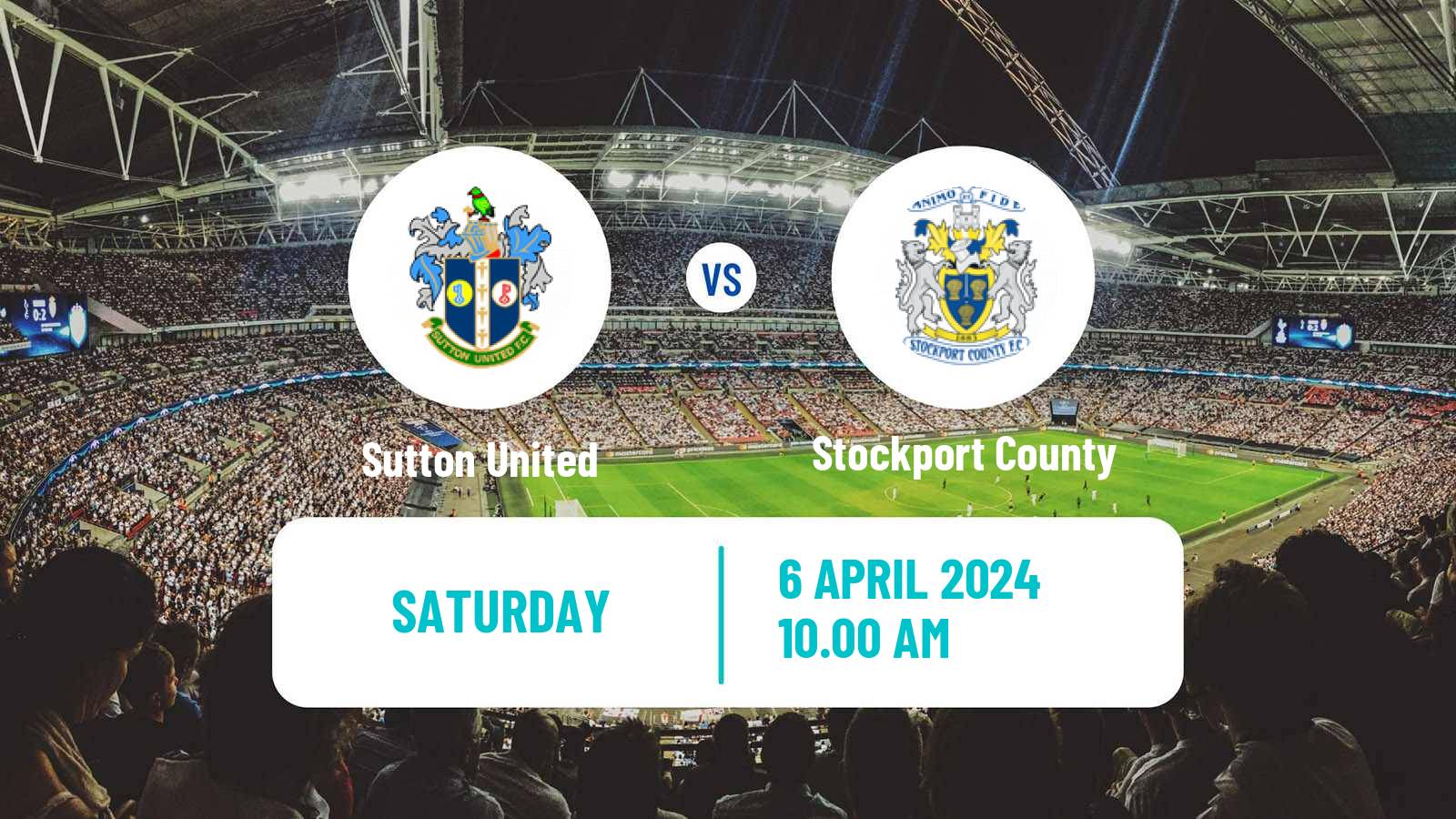 Soccer English League Two Sutton United - Stockport County