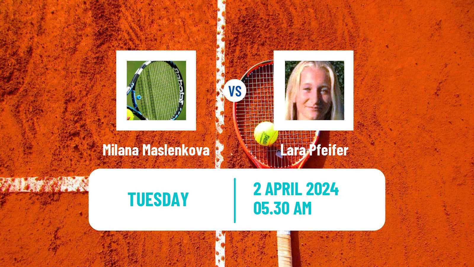 Tennis ITF W15 Monastir 12 Women Milana Maslenkova - Lara Pfeifer