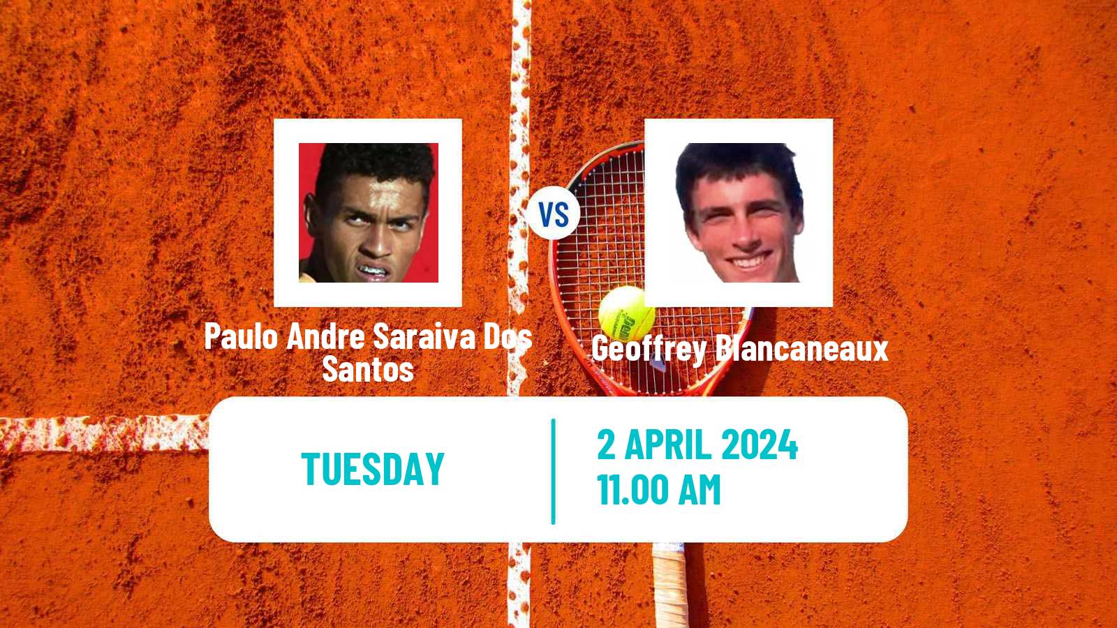 Tennis Florianopolis Challenger Men Paulo Andre Saraiva Dos Santos - Geoffrey Blancaneaux