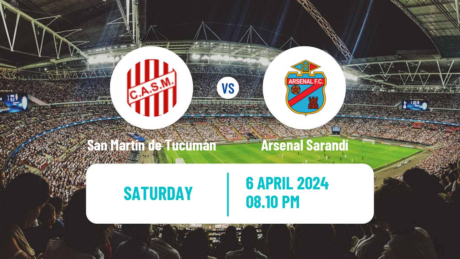 Soccer Argentinian Primera Nacional San Martín de Tucumán - Arsenal Sarandí