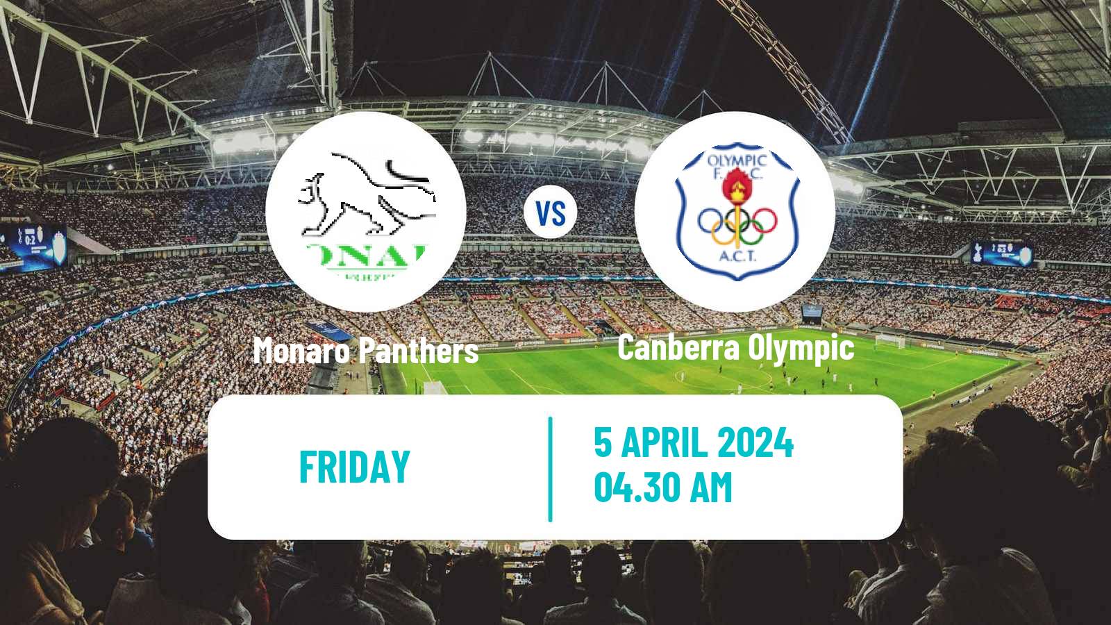 Soccer Australian NPL ACT Monaro Panthers - Canberra Olympic