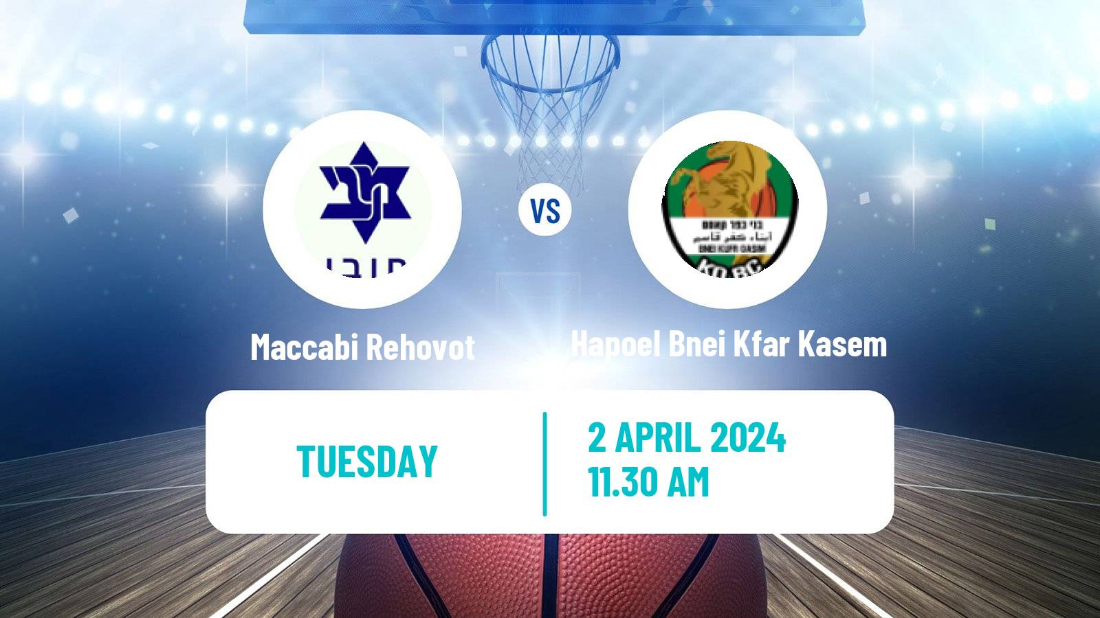 Basketball Israeli Liga Leumit Basketball Maccabi Rehovot - Hapoel Bnei Kfar Kasem
