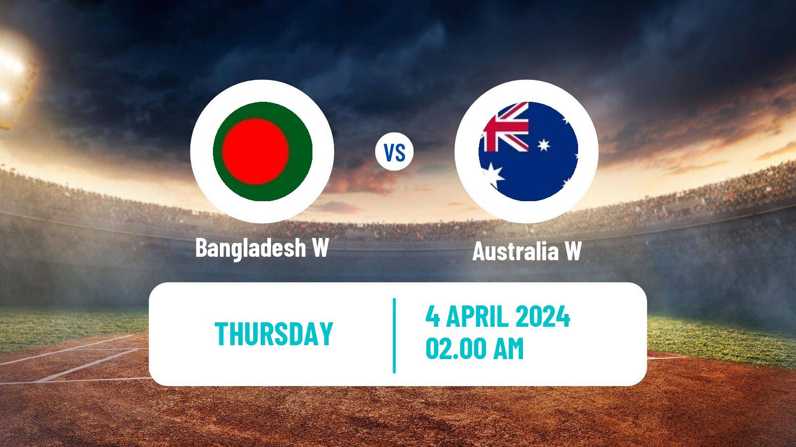 Cricket Twenty20 International Women Bangladesh W - Australia W