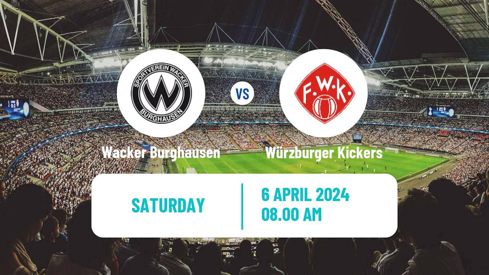 Soccer German Regionalliga Bayern Wacker Burghausen - Würzburger Kickers