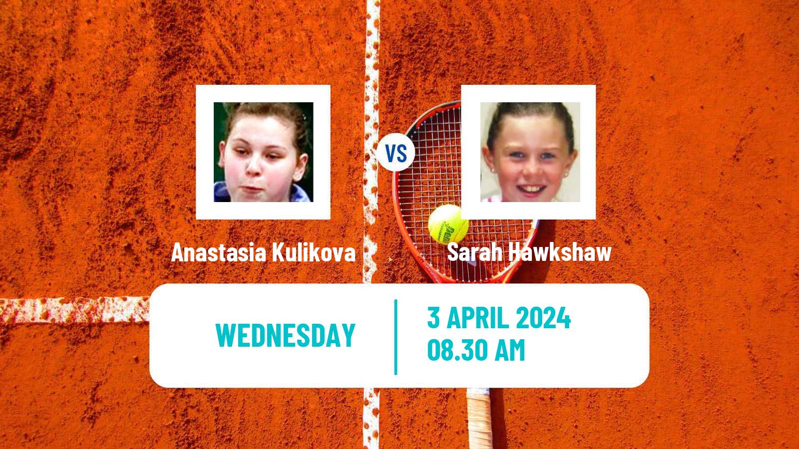 Tennis ITF W15 Monastir 12 Women Anastasia Kulikova - Sarah Hawkshaw