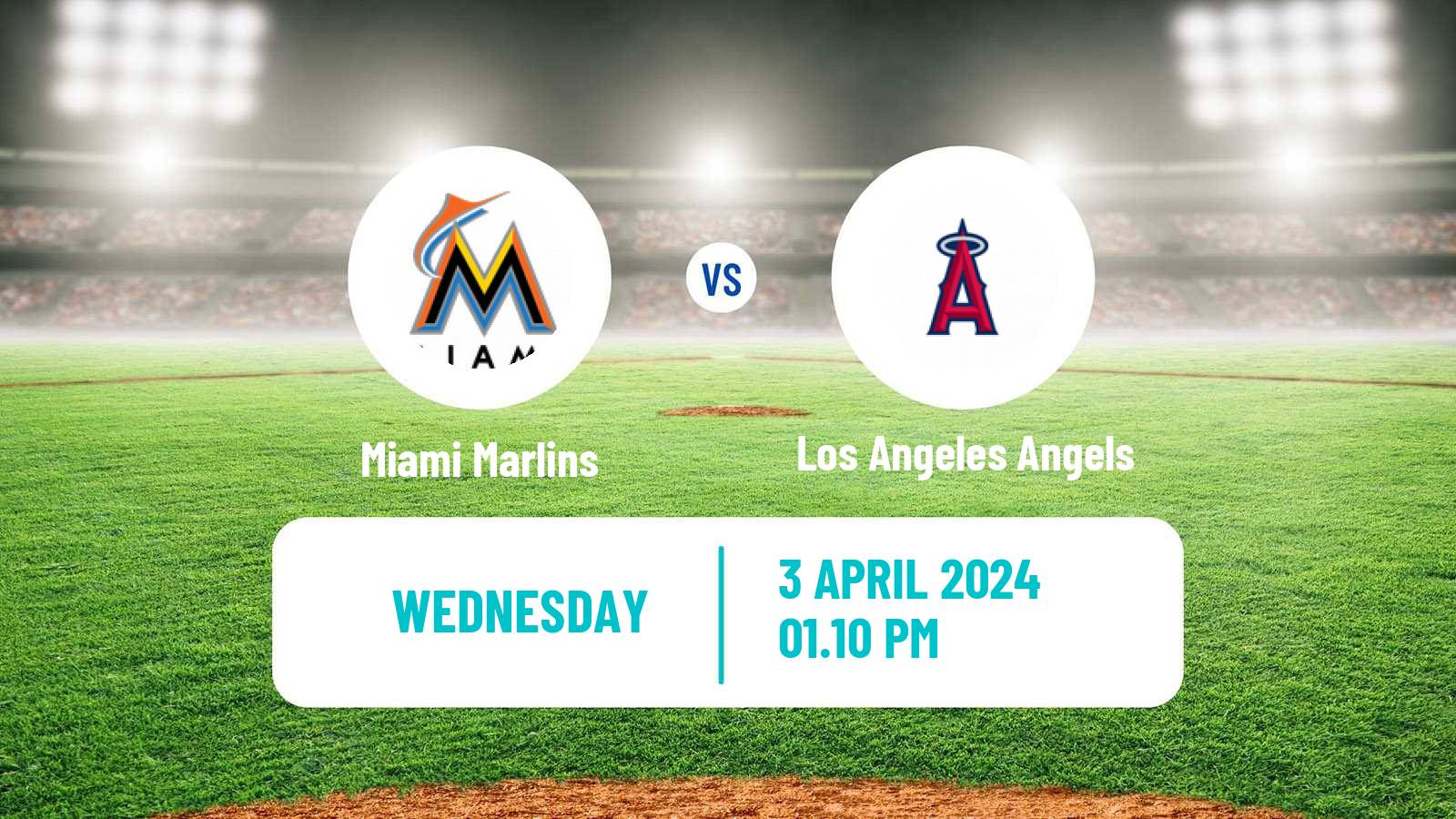 Baseball MLB Miami Marlins - Los Angeles Angels