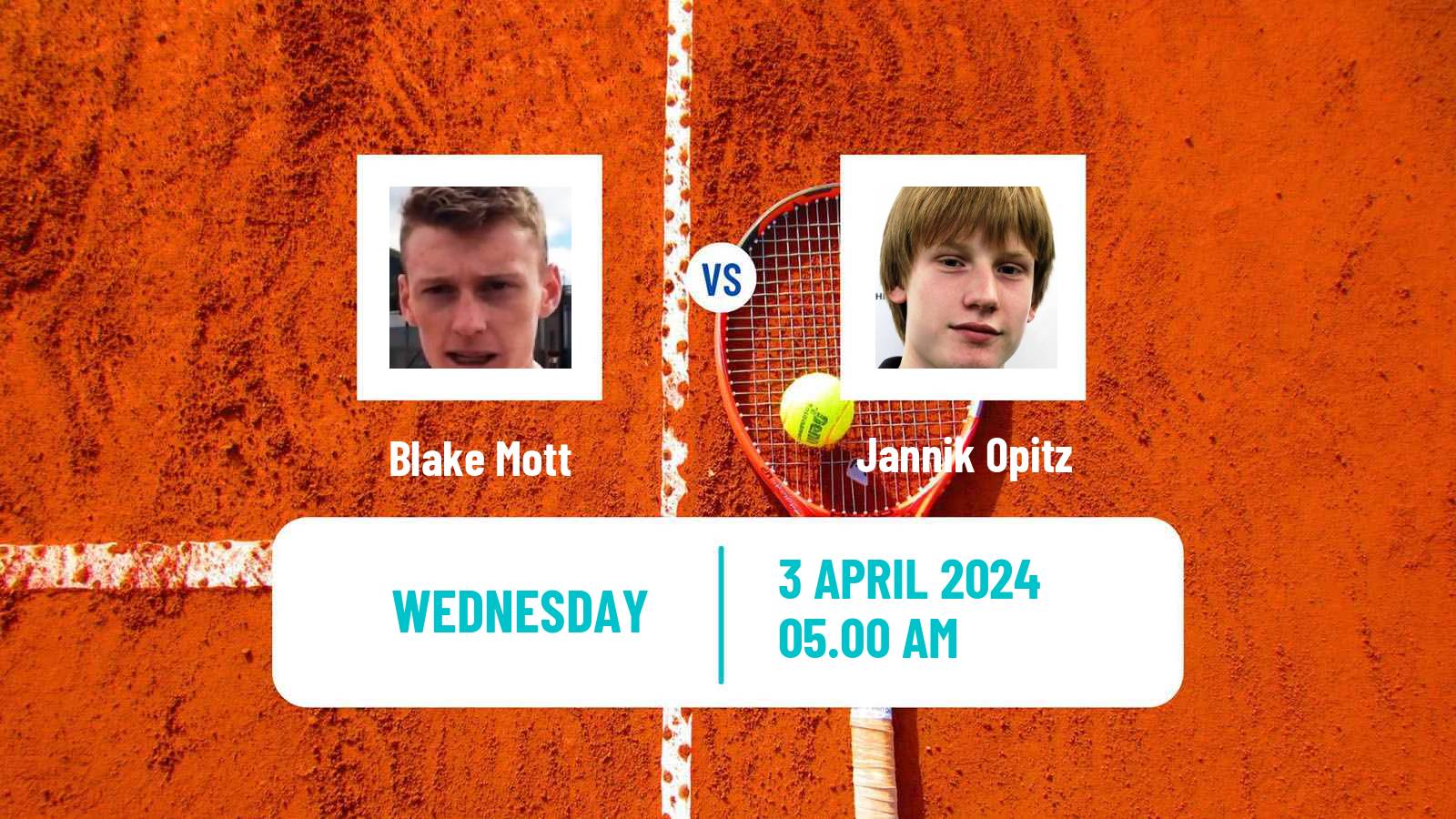 Tennis ITF M15 Lons Le Saunier Men Blake Mott - Jannik Opitz