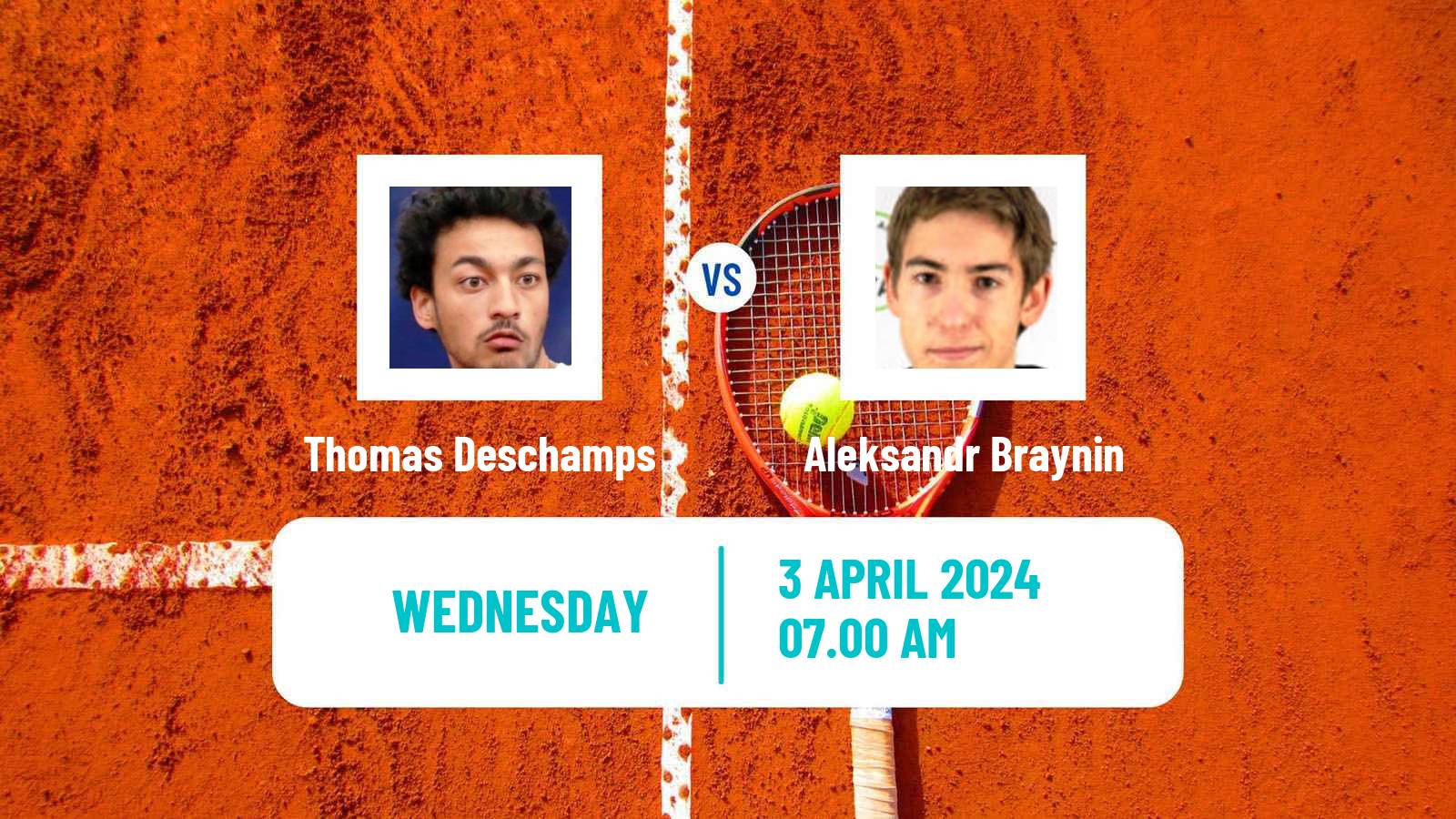 Tennis ITF M15 Lons Le Saunier Men Thomas Deschamps - Aleksandr Braynin