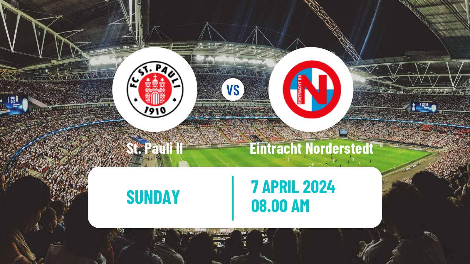 Soccer German Regionalliga North St. Pauli II - Eintracht Norderstedt