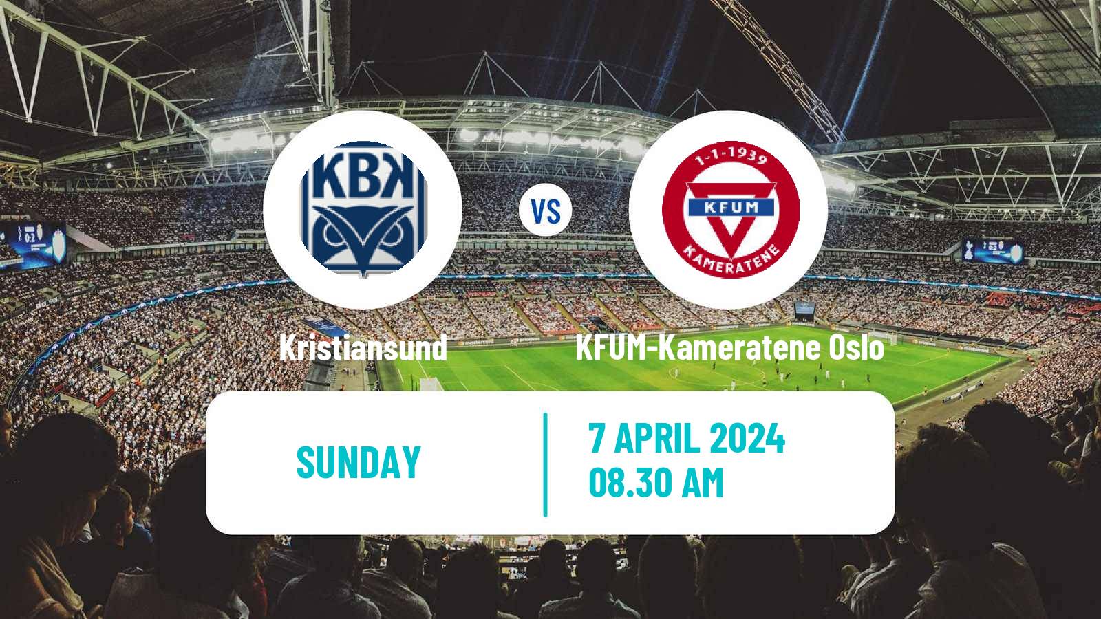 Soccer Norwegian Eliteserien Kristiansund - KFUM-Kameratene Oslo