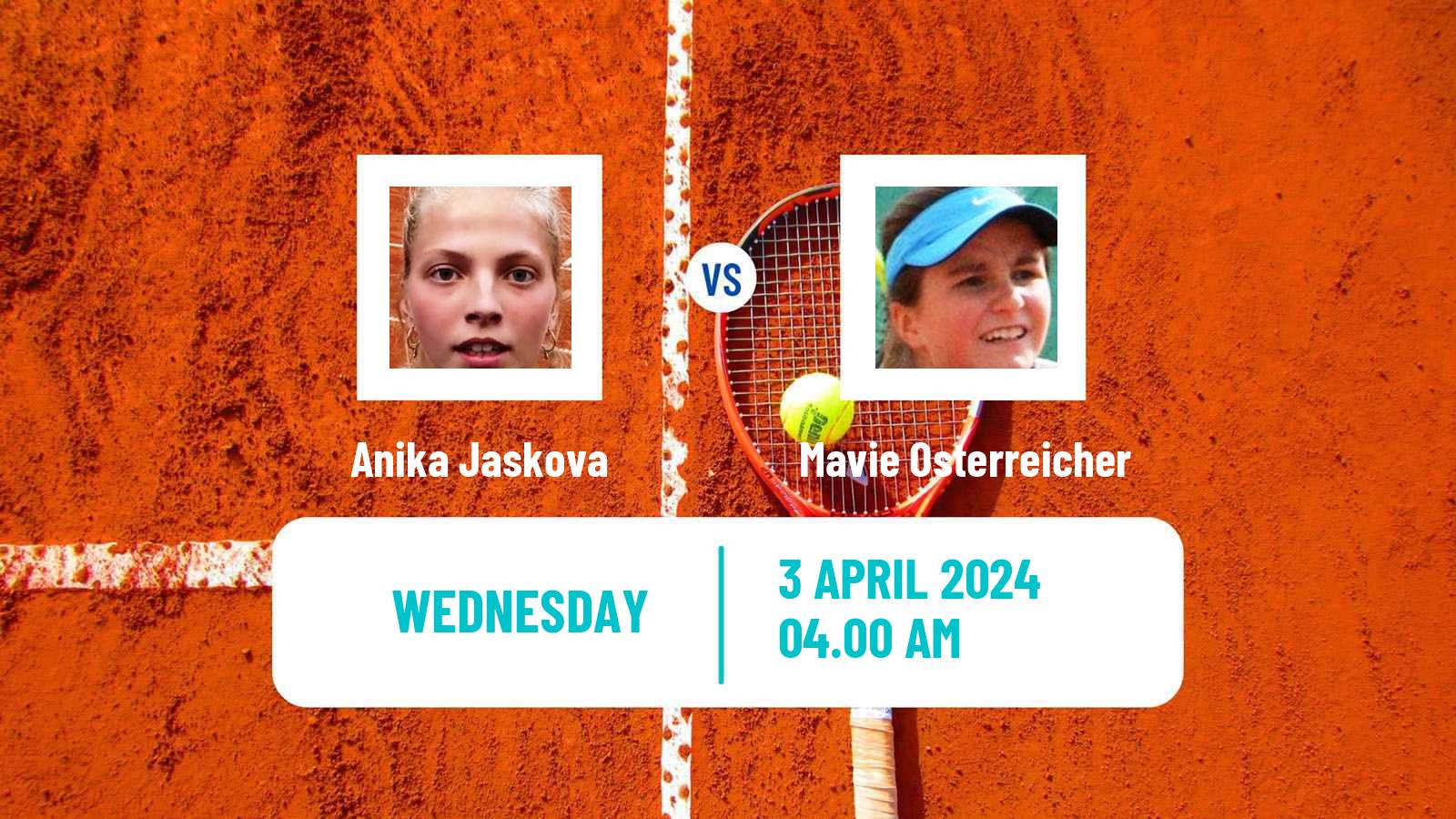 Tennis ITF W15 Antalya 8 Women Anika Jaskova - Mavie Osterreicher