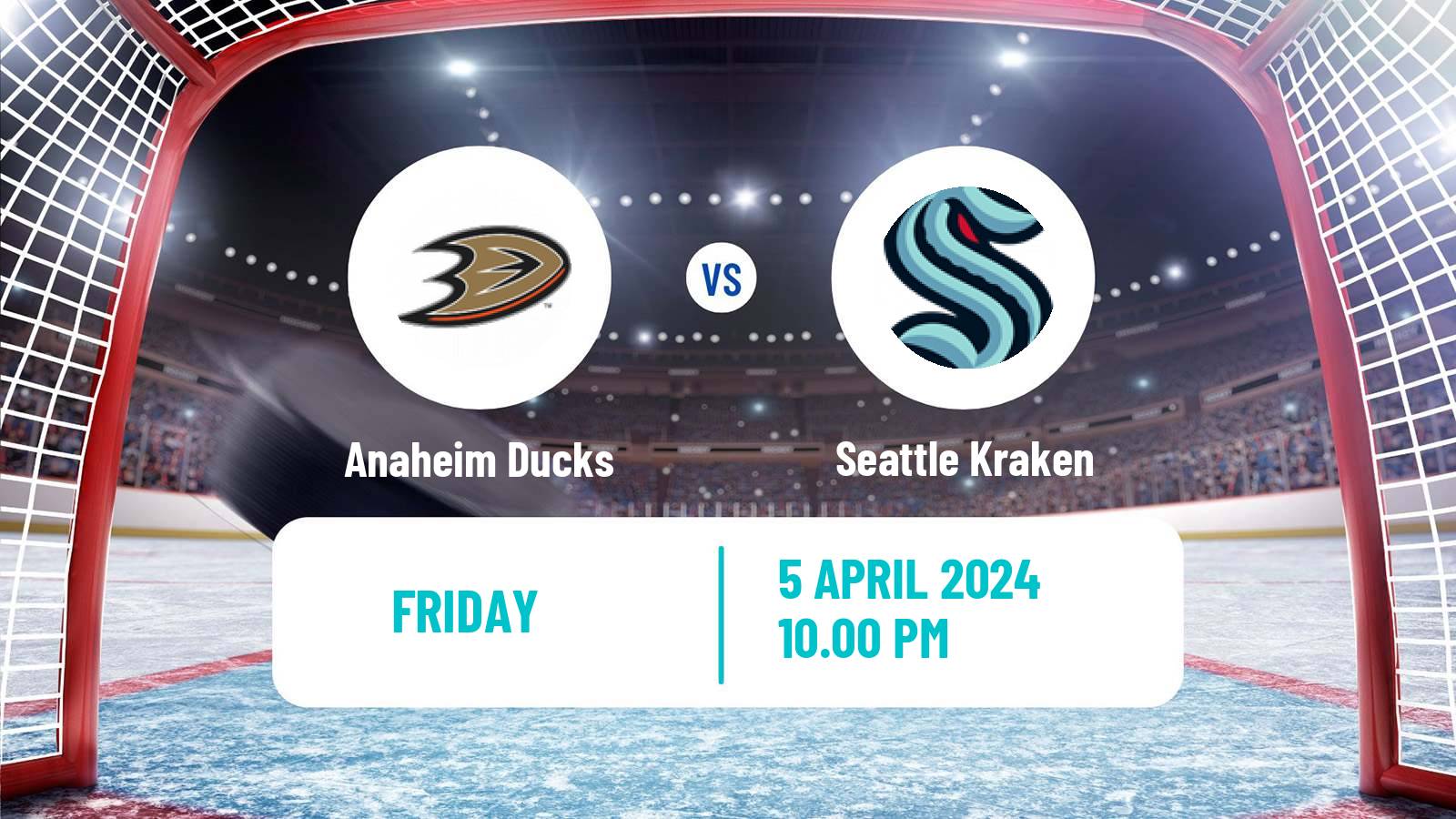 Hockey NHL Anaheim Ducks - Seattle Kraken