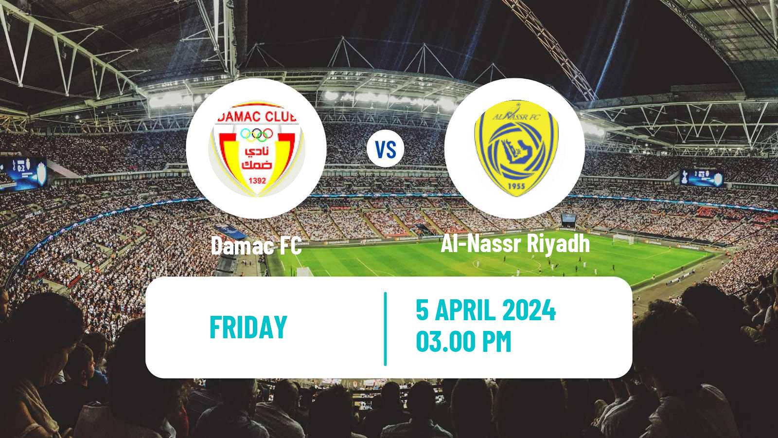 Soccer Saudi Professional League Damac - Al-Nassr Riyadh