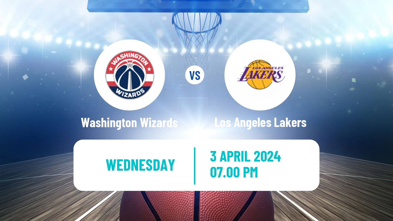 Basketball NBA Washington Wizards - Los Angeles Lakers