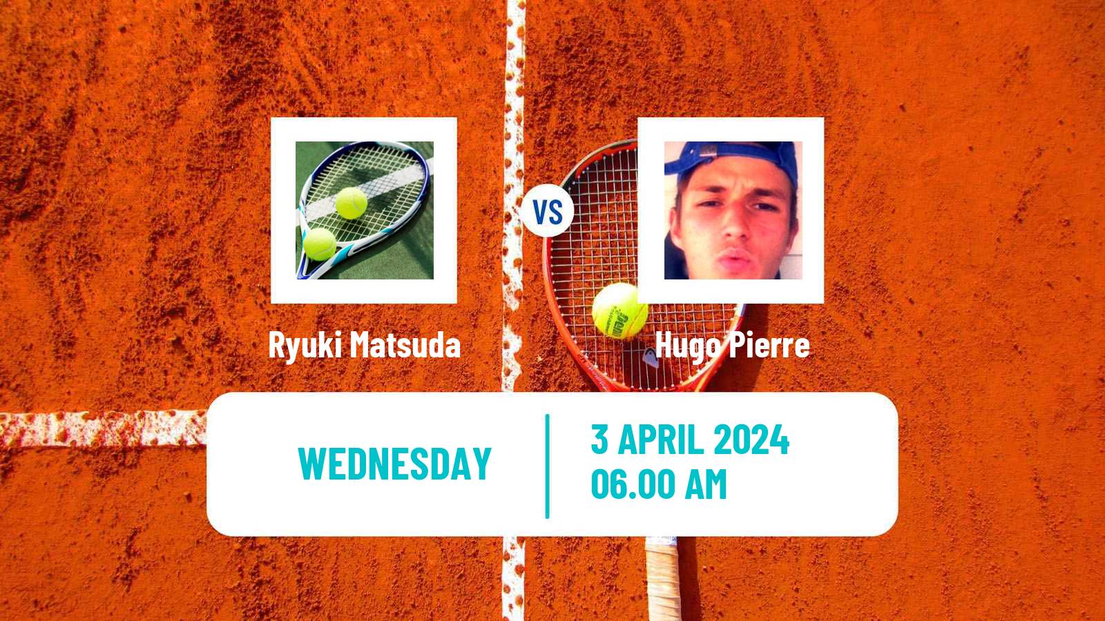 Tennis ITF M15 Monastir 14 Men Ryuki Matsuda - Hugo Pierre