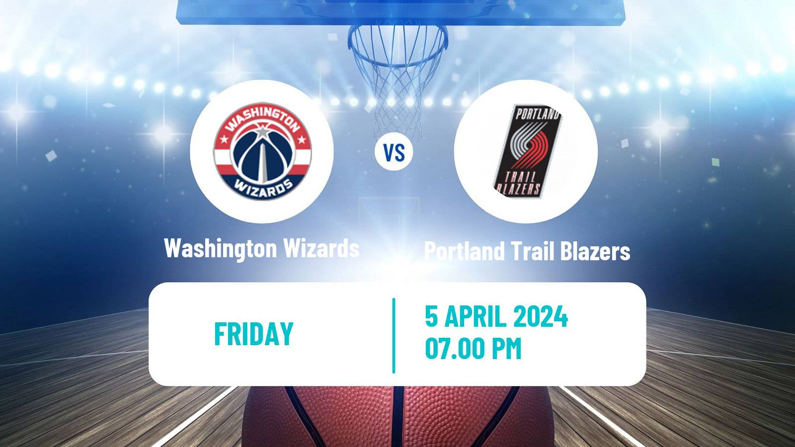 Basketball NBA Washington Wizards - Portland Trail Blazers