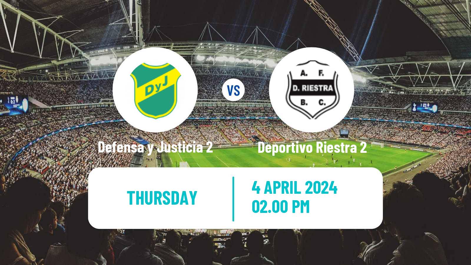 Soccer Argentinian Reserve League Defensa y Justicia 2 - Deportivo Riestra 2