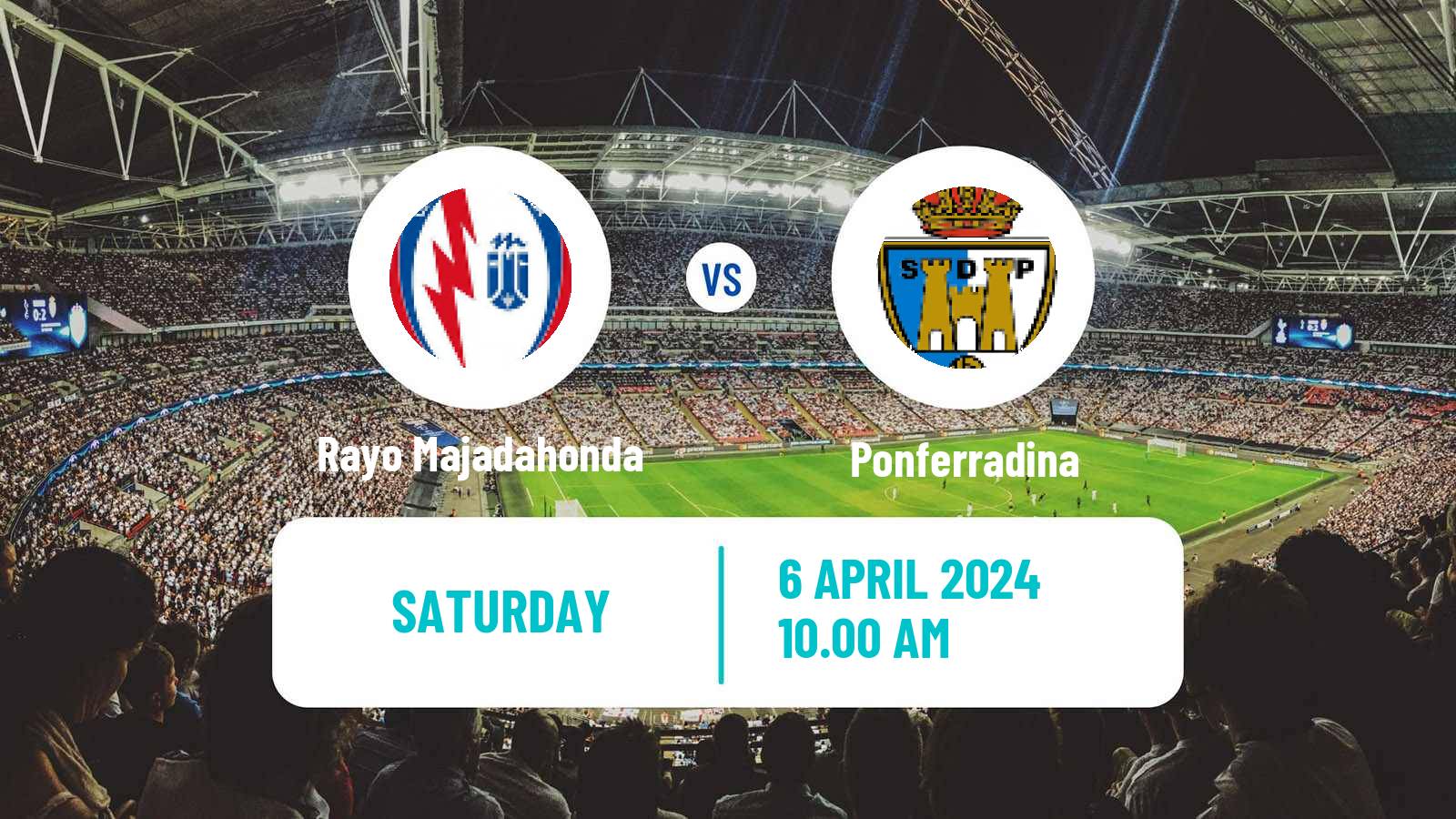 Soccer Spanish Primera RFEF Group 1 Rayo Majadahonda - Ponferradina