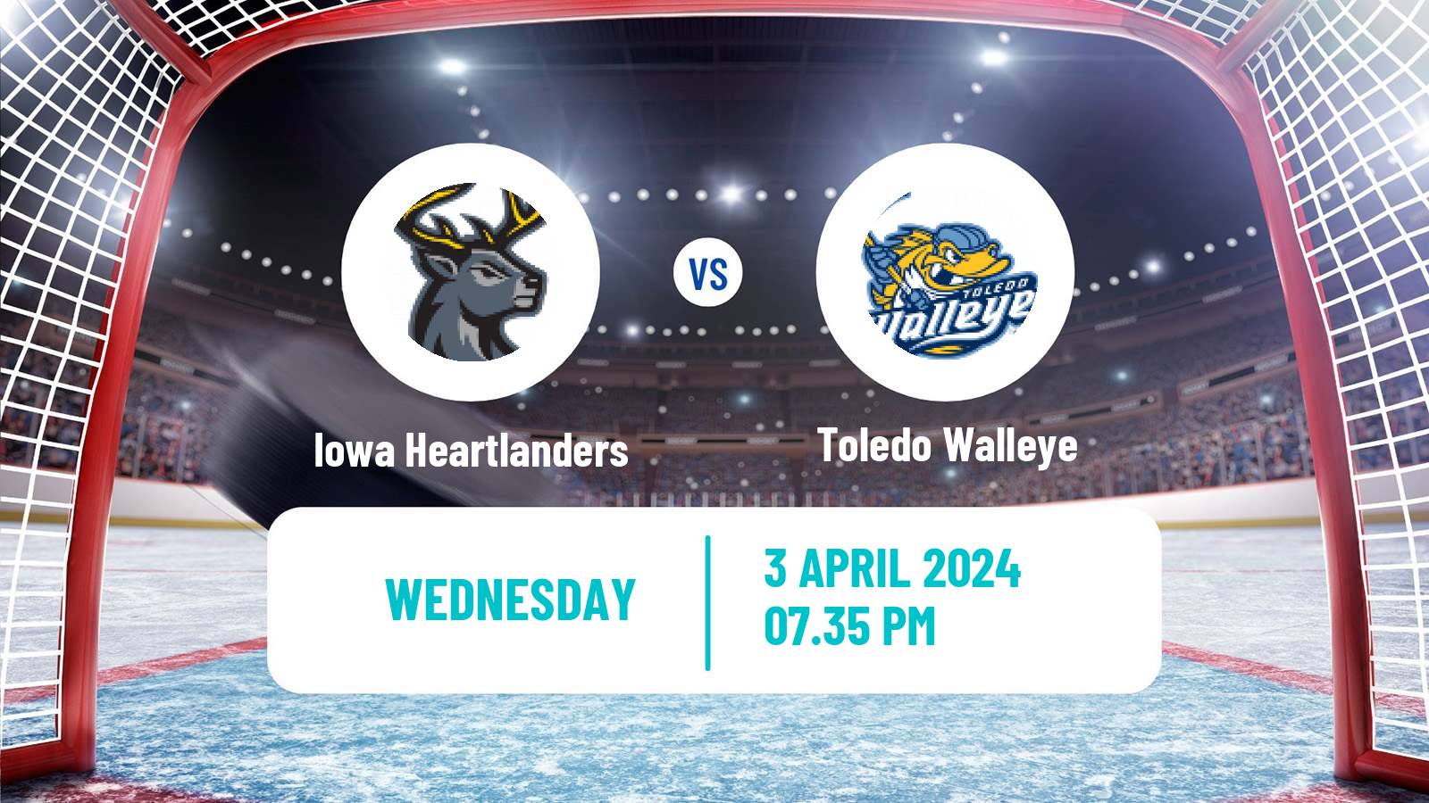Hockey ECHL Iowa Heartlanders - Toledo Walleye