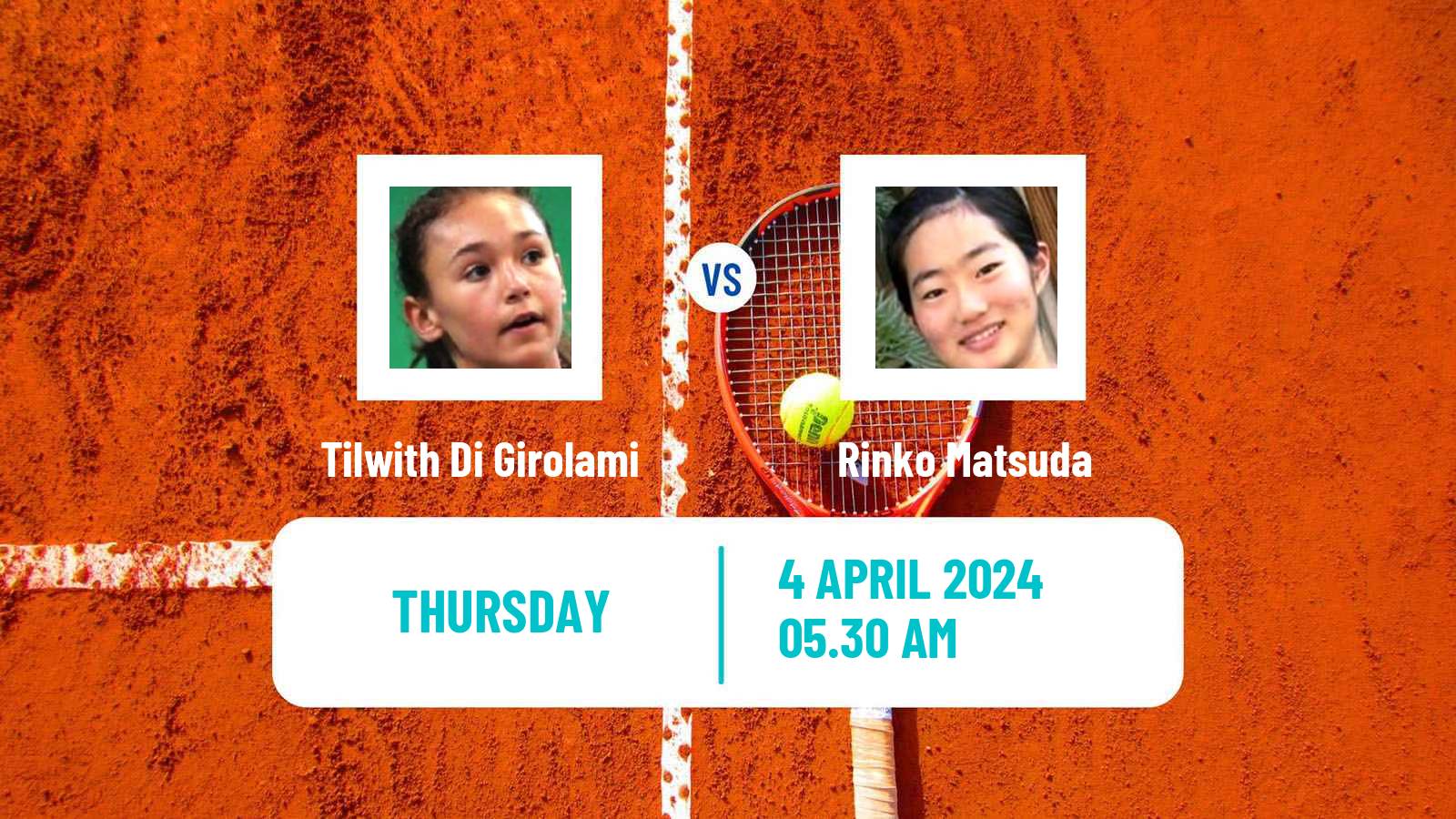 Tennis ITF W15 Telde Women Tilwith Di Girolami - Rinko Matsuda