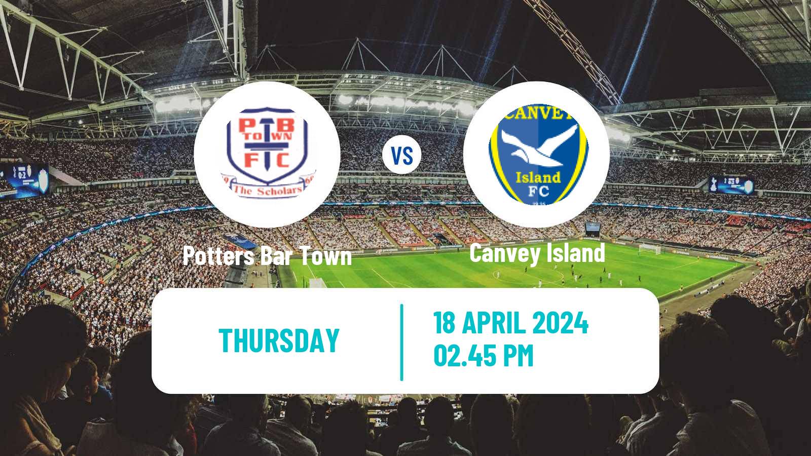 Soccer English Isthmian League Premier Division Potters Bar Town - Canvey Island