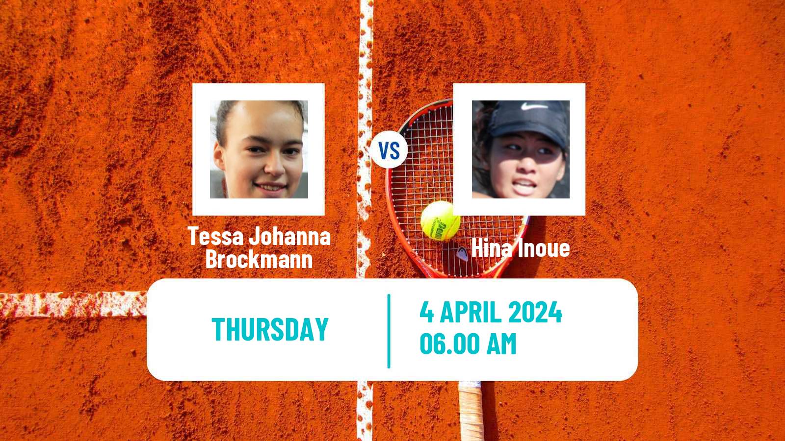 Tennis ITF W15 Monastir 12 Women Tessa Johanna Brockmann - Hina Inoue