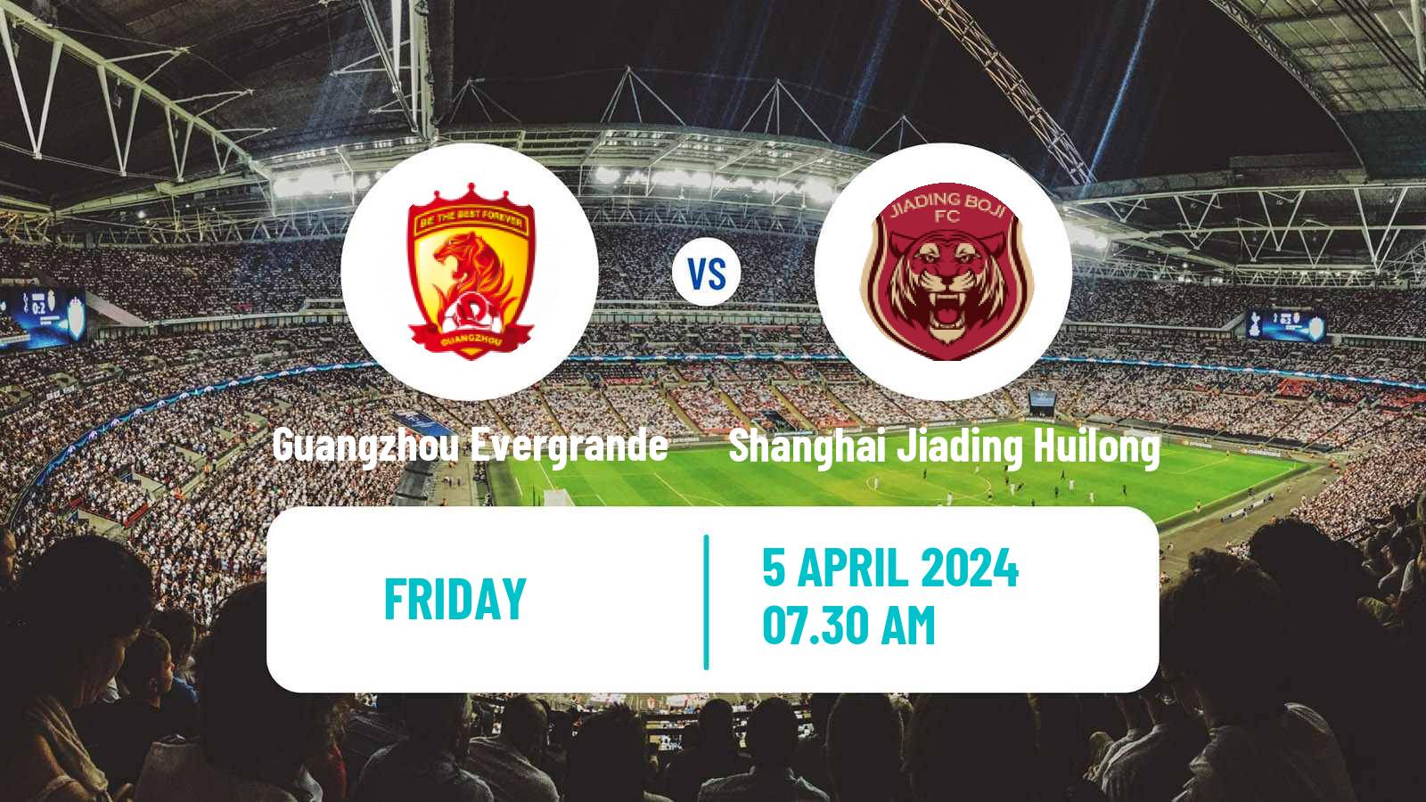 Soccer Chinese Jia League Guangzhou Evergrande - Shanghai Jiading Huilong