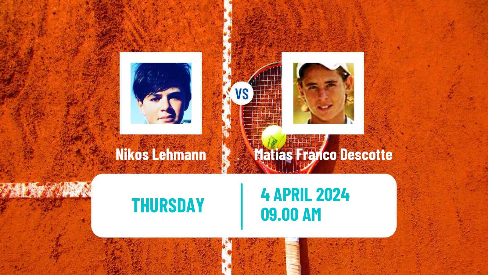 Tennis ITF M15 Bragado 2 Men Nikos Lehmann - Matias Franco Descotte