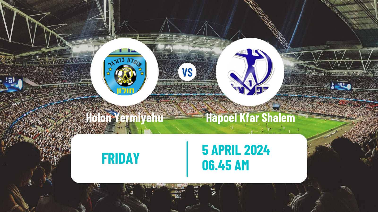 Soccer Israeli Liga Alef South Holon Yermiyahu - Hapoel Kfar Shalem