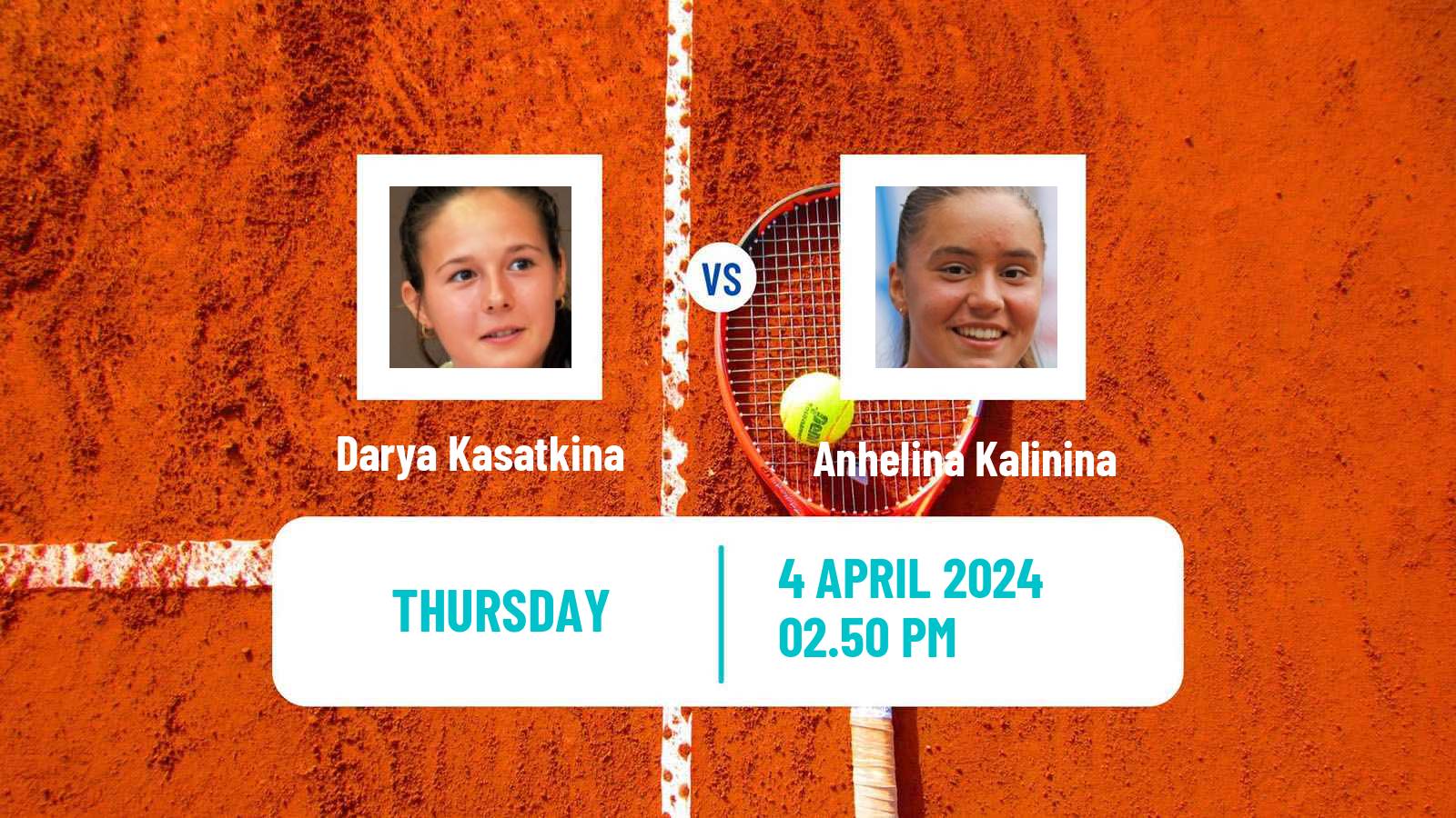 Tennis WTA Charleston Darya Kasatkina - Anhelina Kalinina