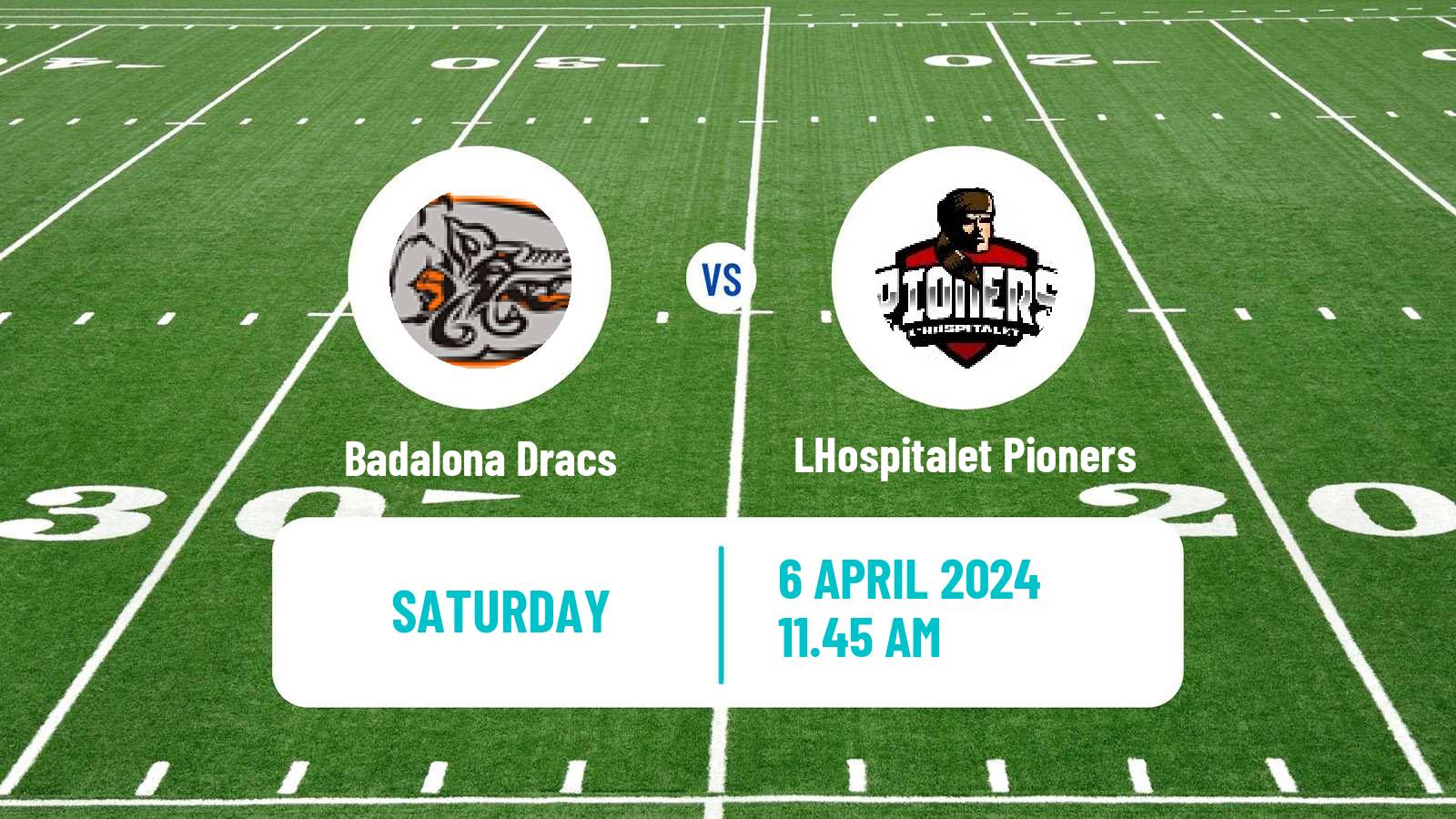 American football Spanish LNFA Serie A Badalona Dracs - LHospitalet Pioners